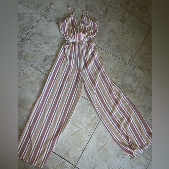 J For Justify Pink & Cream Jumpsuit - Picture 5 of 5